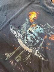 Crazy vintage sunfaded/Distressed Pirates of the Caribbean Flaming Skull Tee