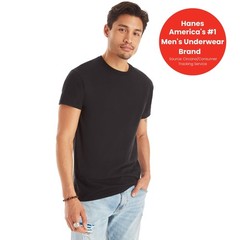 6 Pack Mens 75% Cotton,Moisture-Wicking Crew Tee Undershirts,(S) Black/Grey/Blue