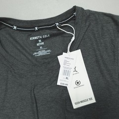 Kenneth Cole Tech Muscle Tee 4 Way Stretch Recycled Black Heather