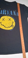 Nirvana Band Shirt L Smile Face 1990s Alternative Rock Band Graphic Faded READ
