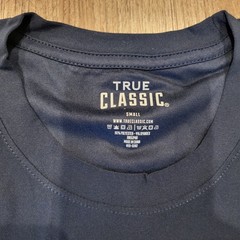 True Classic Men’s Short Sleeve Shirt Active Navy Blue Small Polyester/Spandex