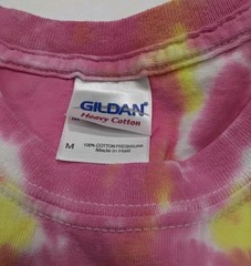 New Tie Dye Men’s T-Shirt Yellow Pink Adult Medium Multicolor Summer Spider