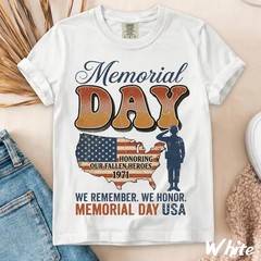 Honoring Heroes Memorial Day Comfort Tee Patriotic USA