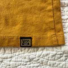 Casa Moda Couture Mustard Yellow Greek Geometric Stripe Pattern T-Shirt Mens 2XL