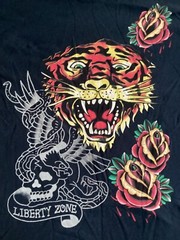 Liberty Zone Tiger Yazbek 100% Cotton Double-Sided Graphic T-Shirt Large
