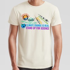 Stand Up For Science Mens T Shirt Funny Anti Conspiracy Vaccines Climate Tee