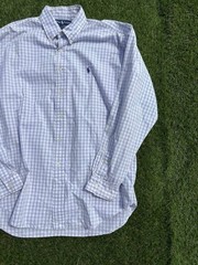 Ralph Lauren BLAKE Button-Down Shirt Light Purple Check Used for 14Y+ Japan