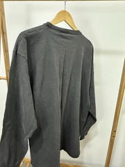 VTG 90s PLUMA Heavyweight Worn Cotton Blank FADED Long Sleeve T-Shirt Size XL