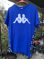 Vintage Blue Kappa T Shirt Mens Size XL 100% Cotton Short Sleeve