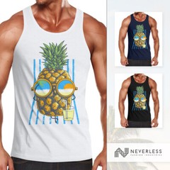 Herren Tank Top chilling Ananas Pinapple Sommer Beach Party Slim Fit Neverless®