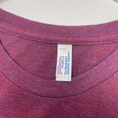 American Apparel Mens Track Shirt Heather Burgundy Tri-Blend Crew Tee L USA Made