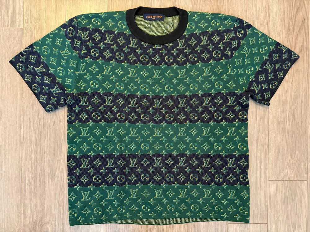 Louis Vuitton Monogram Short Sleeved Crewneck tee shirt dark night blue sz L
