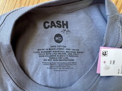 NTW Men’s Johnny Cash Man In Black Graphic Blue T-Shirt Sz Med 100% Cotton Soft