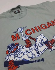 Vintage 80s Michigan District Baseball Team T Shirt Vtg Tigers Sport USA Detroit
