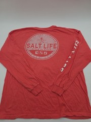 Salt Life T-Shirt Men L Longsleeve Graphic Print Logo Orange.#45947