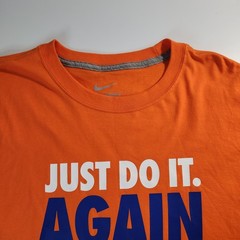 Nike Just Do It Again Men’s XL Orange Long Sleeve Cotton T-Shirt Ribbed Cuffs