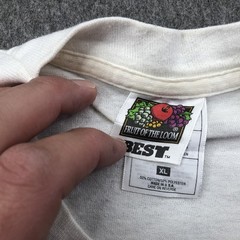 Vintage Bebe En Construction Shirt Mens XL White Fruit Of The Loom Pregnancy