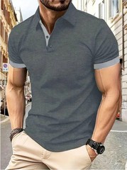Men’s Breathable Summer Stripe Polo Shirt Stylish Lightweight Casual Top Wear