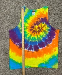 Vintage Tye Dye Multicolor Blank Tank Top Men’s Size Large FOTL Heavy Cotton Y2K