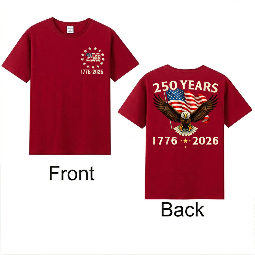 250 Anniversary USA Patriotic Eagle 250th 4th of July 2026 2 SIDE T-Shirt