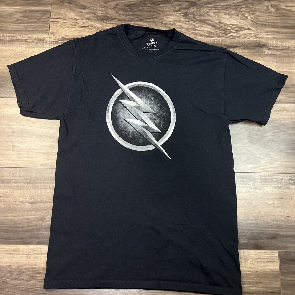 The Flash Shirt Mens Medium Black EUC Fastest Man Alive DC Comics