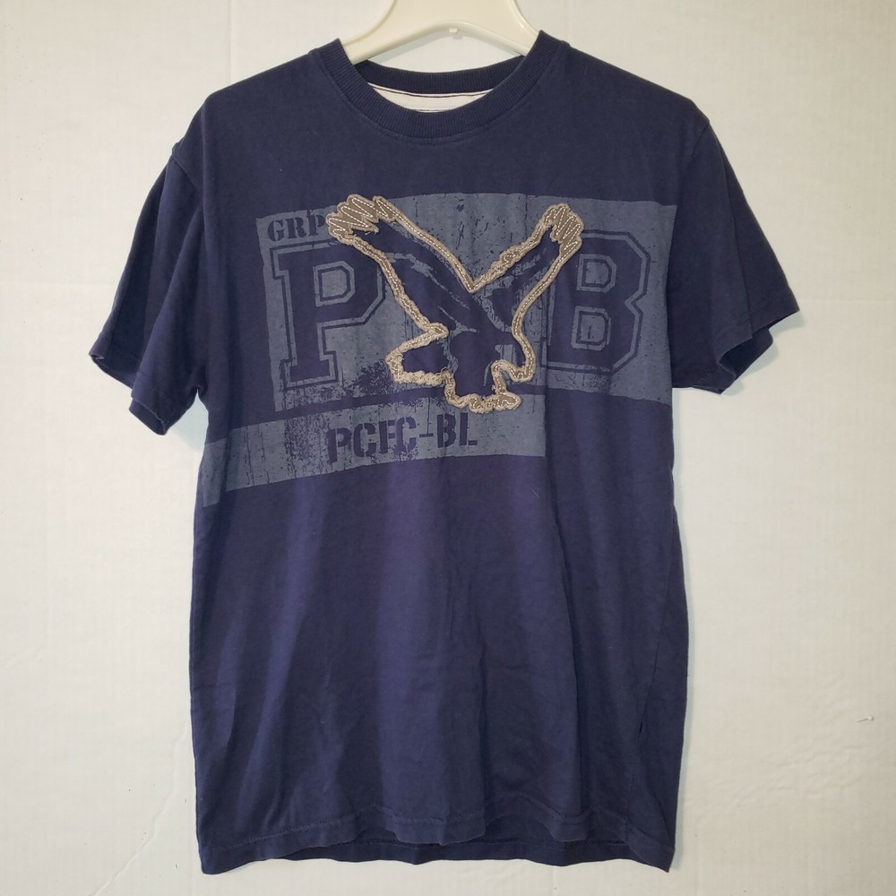 Pacific Blue Short Sleeve Eagle Embroidered Men’s Medium Navy T-Shirt