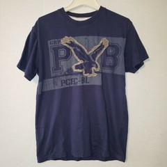 Pacific Blue Short Sleeve Eagle Embroidered Men’s Medium Navy T-Shirt