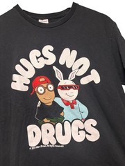 Vintage 2001 Arthur The Show Hugs Not Drugs T-shirt Adult Size Medium TV Promo