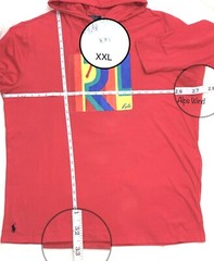 POLO RALPH LAUREN Men’s Logo Jersey Hooded T-Shirt in Starboard Red SZ. L,XL,XXL