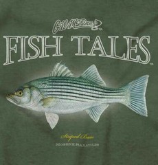 Gill McFinns Striped Bass Angler Fishing Womens or Mens Crewneck T Shirt Tee