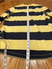 VTG Y2K Abercrombie Fitch Crew Shirt Men XXL Yellow Navy Rugby Striped Preppy