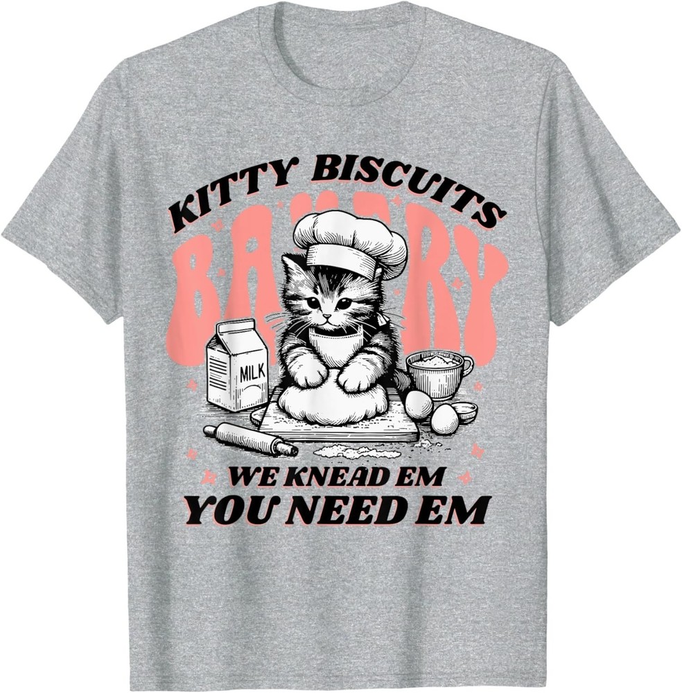 Cute Kitty Biscuits Bakery Funny Cat Lovers Baking Unisex T-Shirt