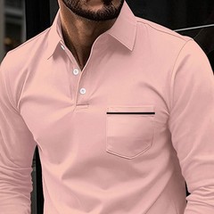 Mens Casual Shirts Grandad Long Sleeve Smart Work Business Golf Solid Tops