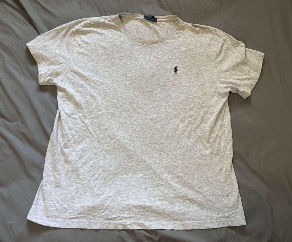 Vintage Polo By Ralph Lauren Tee Shirt Mens Large Gray Single Stitch Pony Logo
