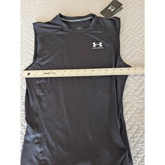 NWT Under Armour Heatgear Men’s Size M Black Compression Sleeveless Shirt (0915)