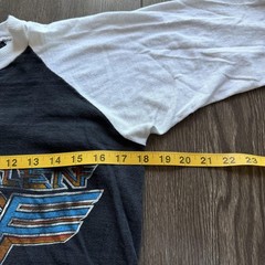 Vintage 80s Raglan Band Tee Van Halen Shirt Medium Black 1980 Tour 3/4 Sleeve
