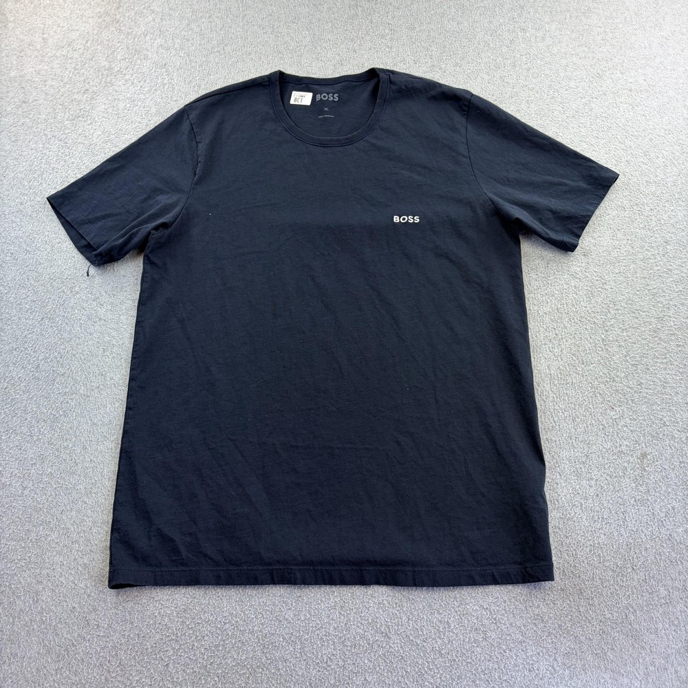Hugo Boss Shirt Mens XL Blue Short Sleeve Crew Neck Logo Basic Tee Casual Adult