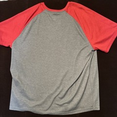 Men’s 3XL Jersey Top T-shirt Tee George Heathered Gray and Red Short Sleeve