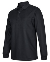 Podium Textured Long Sleeve Waffle Pocket Polo With Cool Moisture Wicking Fabric