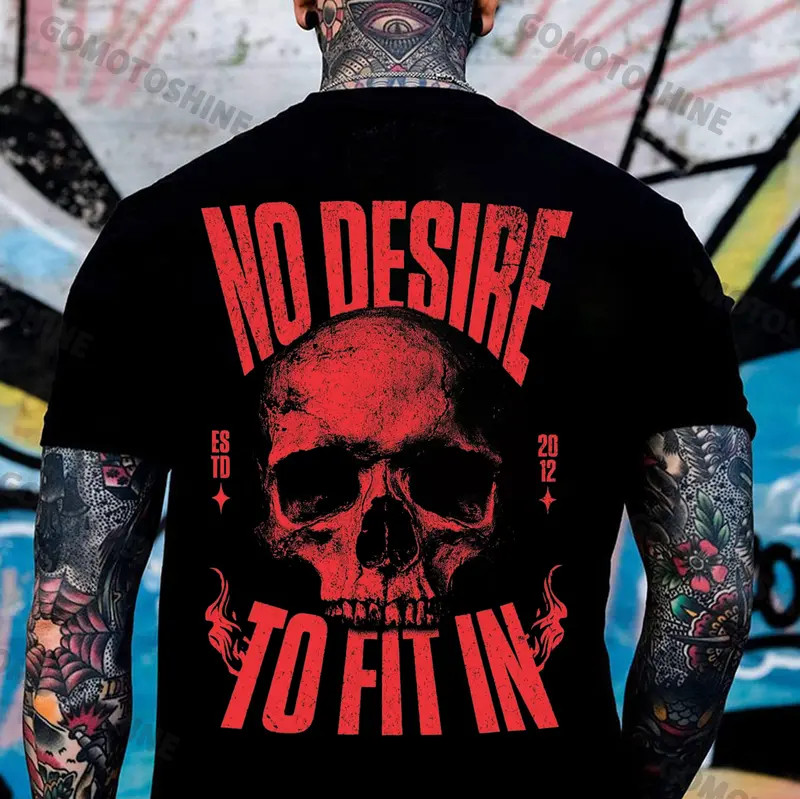NO DESIRE TO FIT IN Skull Print Men’s Tee Gift For Him