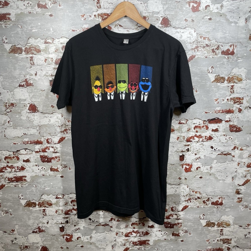 Sesame Street Unisex Large L Black Graphic T-Shirt Kermit Frog Blues Brother