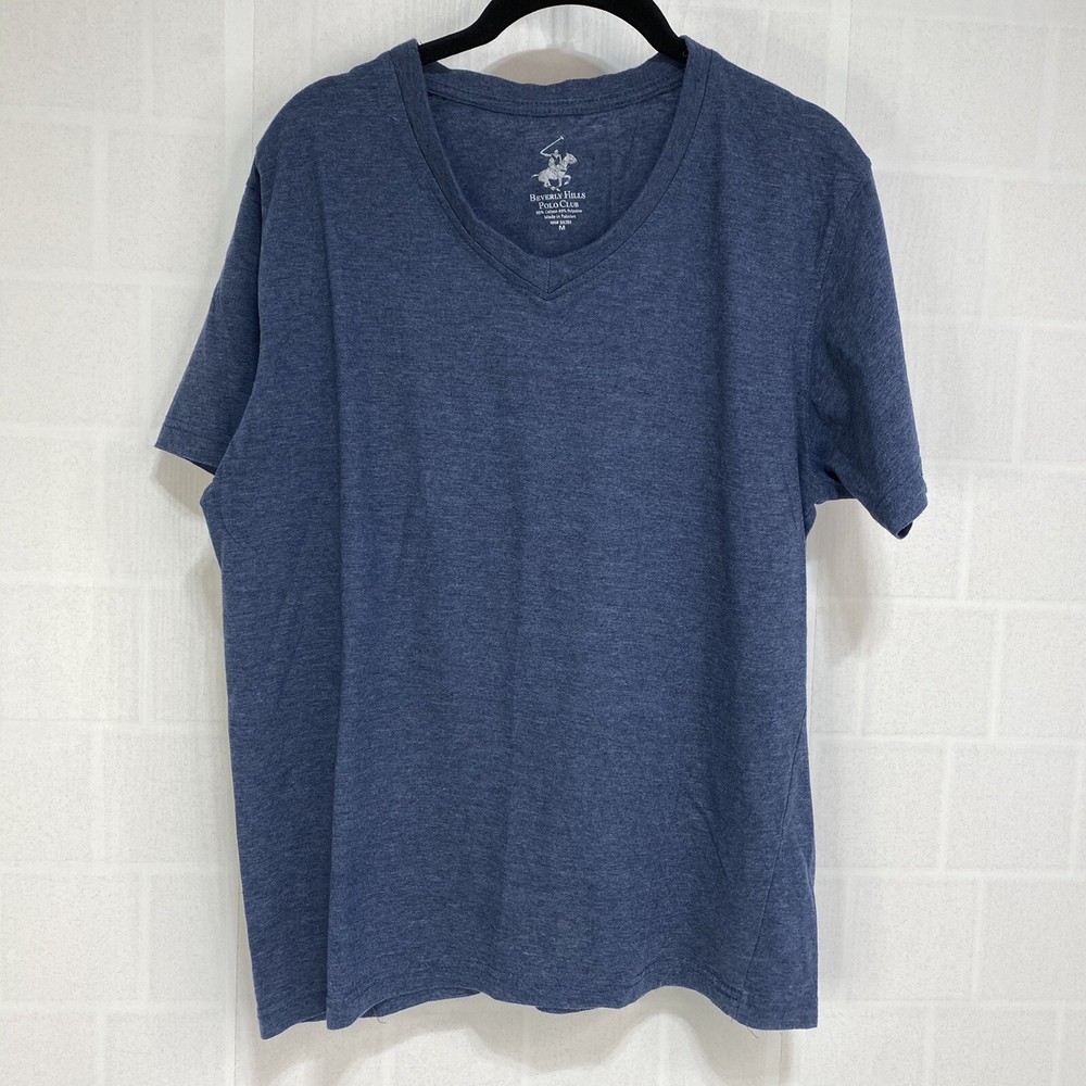 Polo Club T Shirt sz M Navy Heathered V Neck Classic Casual Normcore Minimalist