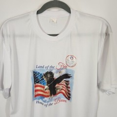 *Land of the Free Home of the Brave T-Shirt in White Size Large