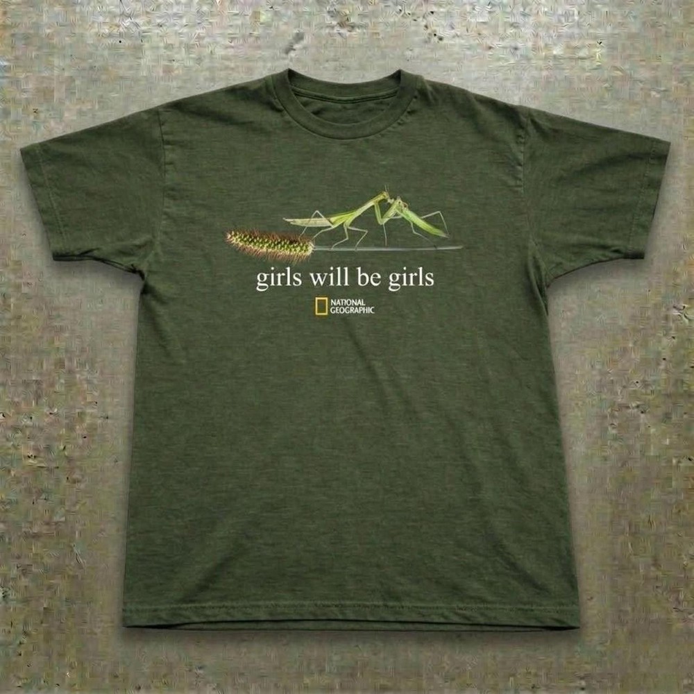 National Geographic Praying Mantis Girls Will Be Girls Graphic T-Shirt S-5XL