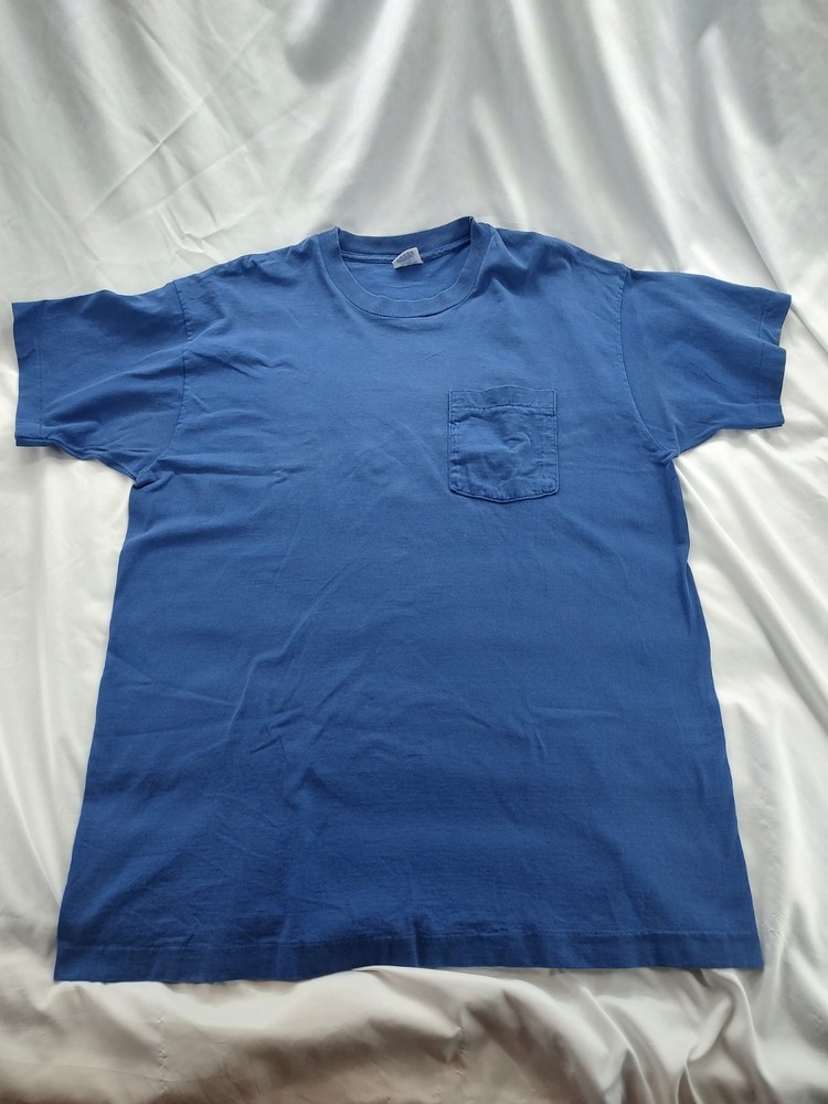 Vintage 90s BVD Selvedge Pocket T-Shirt XL Single Stitch USA Made Blue