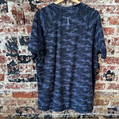 Carhartt LWD BLK Camo Short Sleeve T-Shirt Black Mens Large Logo Relaxed