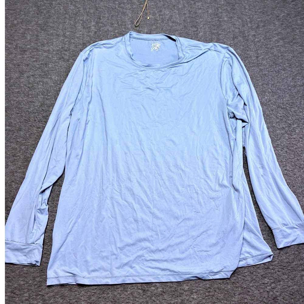 32 Degrees Cool Long Sleeve Shirt Mens XL Blue Gray Performance Mesh Crew Neck