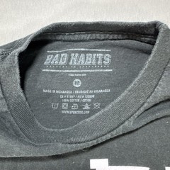 Bad Habits Spencers Long Sleeve T-Shirt Medium Black Graphic Alt Streetwear