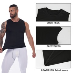 Mens Slimming Activewear Compression Vest T-Shirt QUICK DRY Tank Tops 2 Pack Top