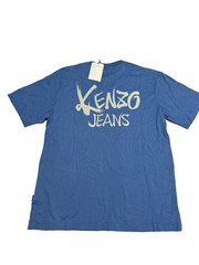 Vtg Kenzo Jeans Japan Deadstock NWT Cotton Tee Unisex Free Size Y2K Blue